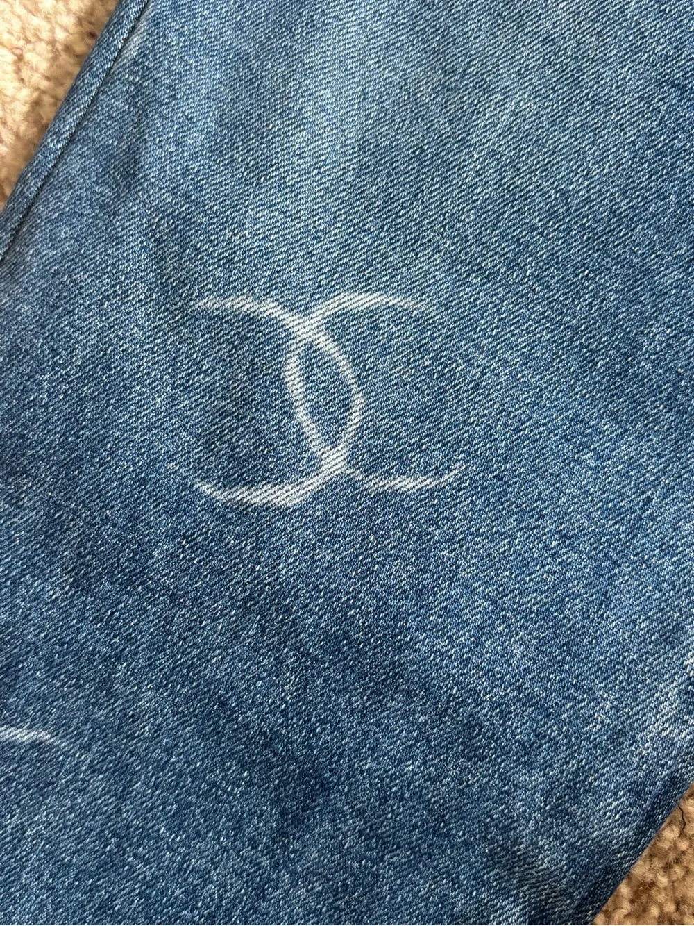 Chanel CC Logo Denim Straight Leg Jeans Size 42
